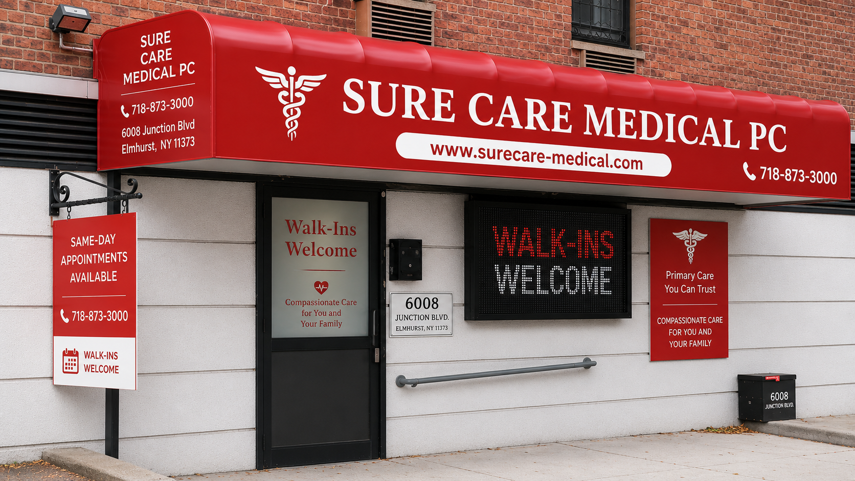 Sure Care Medical PC 6008 Junction BLVD, Elmhurst, NY 11373 718-873-3000 https://www.suremedicalcare.com/